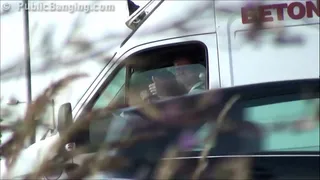2 delivery boys have sex with a young blondy girl on the street