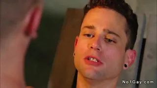 Naked gay Trevor Brooks standing out at night alone and waiting for stranger Quin Quire and rimjob then taking his hard cock up his ass