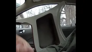working out a nut in my car before work