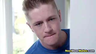 Curious jock spying on his gay step brother fucking