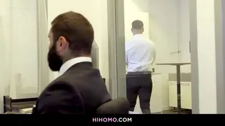 Office gay anal fuck