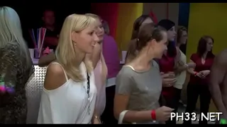 Doxies watching strip getting wet from wild group sex with hairless jerk