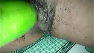 Masturbation with melon
