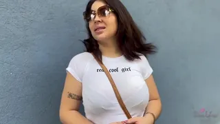 Random girl accepts money on the street