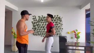 I fuck a student spiderman cosplay when we train in the gym anal gay sex cum semen