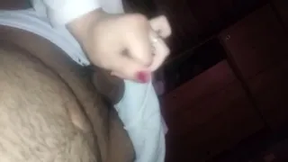 Handjob and suck