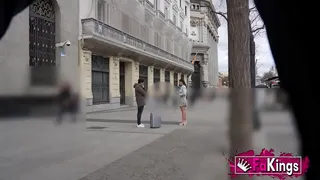 Extra-horny Spanish gal seduces random dudes and convinces 'em to do a porno