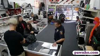 Horny pawn guy fucked woman with glasses at the pawnshop