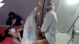 Husband takes wife to strange gynecologist!