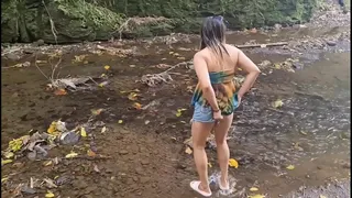 Outdoor sex in public river