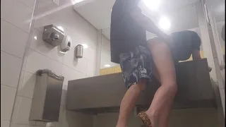 Quickie in public disability bathroom