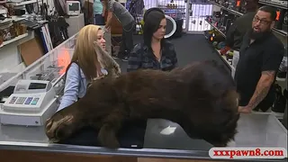 Lesbian couple hard boning with pawn man