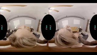 Horny blonde lets her neighbor stuff her tight little pussy in virtual reality