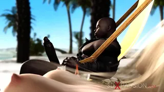 A hot outdoor sex with a young hottie and a big black cock