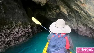 Adventurous couple fucking in middle public beach