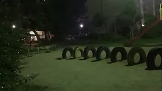 Outdoor exposure in the park at night