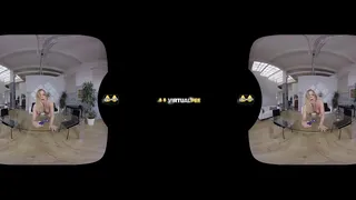 Virtual Pee - Chrissy Fox piss and toys her pussy - VR