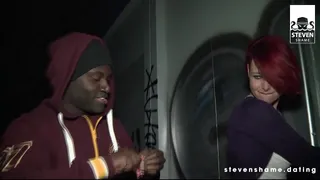 Big Black Cock in PUBLIC!! A quick hard bang on the street! StevenShame.dating