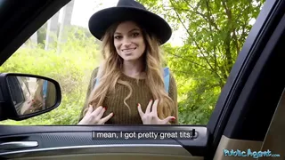 Public Agent Big boobs tourist fucks massive cock for free ride