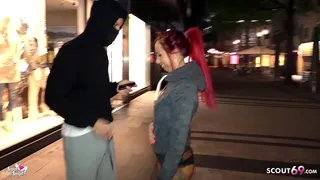 GERMAN REDHEAD TEEN BITCH PICKUP STRANGER IN COLOGNE TO SEX