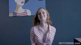 Watch how British pale teen Lenina Crowne with huge boobs and ginger hair fucks and sucks in this POV homemade video