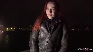 GERMAN SCOUT - Small Tits Ginger Mature Luna Thurman talk to Rough Fuck by Big Dick Boy