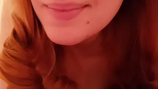 Petite ginger cutie with pale skin and puffy nipples relaxes you before s. with ASMR