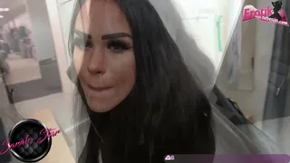 Blowjob in the department store with a german brunette pov