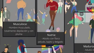 Infographic about gay and lesbian stereotypes / tribes.