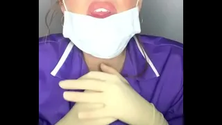 Mature cunt wearing tight Gloves