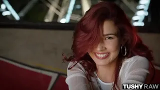 TUSHYRAW Luscious redhead loves anal