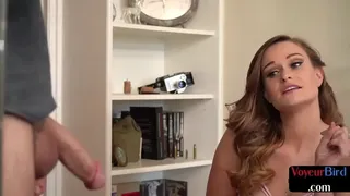 English joi voyeur watches her repair man wank