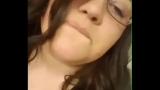 Nerd Big Girl With Glasses Masturbates