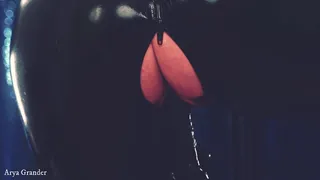Latex MILF with big ass and natural tits, shiny fetish and gloves, teasing. Arya Grander. Kinky seduce.