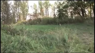 Old granny fucked in a forest meadow by her young lover