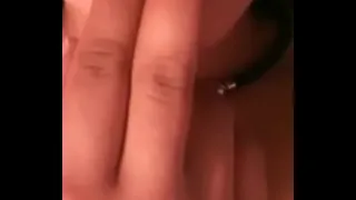 She loves to lick her tits and stick her little fingers