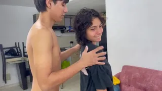 What started as a hot stepsibling game ended with a great fuck and a cumshot on her pussy.