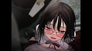 Every morning, I see a nerdy girl who makes fun of me, but she gives me ear licking and handjobs in return.