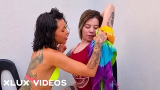 I asked my friend for help to wax me and the naughty girl helped me