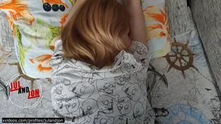 Hardcore anal morning fuck. Teen blonde get gigant cock inside her ass. Hot BDSM games with anal plug and tail.
