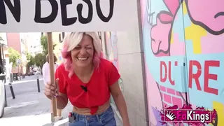 No summer without a kiss from Sandra V! MILF picks up horny dudes in the street