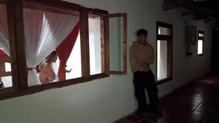 I spy on a tenant and she ends up fucking me hard