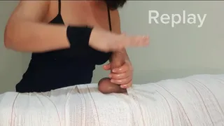 Part3 MUMMIFIED Handjob with interruption of cum for two minutes.