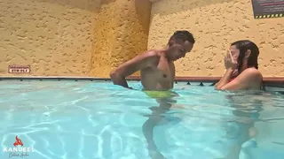 RISKY SEX IN PUBLIC WITH A SKINNY PETITE WITH A TIGHT PUSSY IN THE POOL