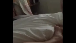 Cumming hard as my wife watches lesbian porn