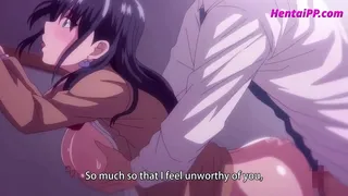 Busty Brunette Babe Want To Suck A Cock - Hentai ENG Subbs
