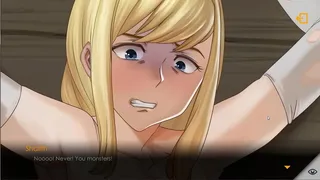 The goblin king caught the bitch and gives her a pussy massage.