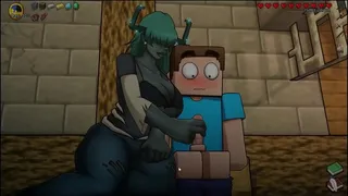 HornyCraft [  rule 34 SEX games PornPlay ] Ep.37 beautiful facial in the cave