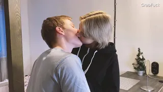 Hairdresser at home. Paid with sperm with her tight ass. Cum inside!