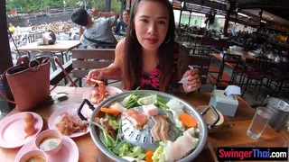 Thai girlfriend pleases her boyfriend by sucking and riding him at home